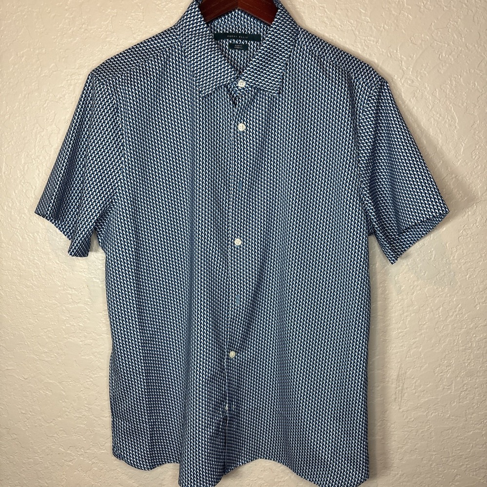 Perry Ellis Short Sleeve Men Shirt Size L
